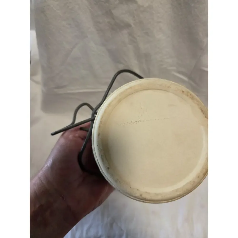 Vintage Butter Cheese Crock with Locking Wire Bail Lid Glaze Jar 4